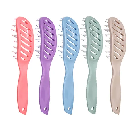 Professional Hollow Out Vent Hair Brush Curved Ergonomic Scalp Massage Rib Comb Detangling Styling Comb For Wet Dry Hair