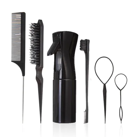 Professional Hair Styling Tools Comb Set Stainless Steel Rat Tail Comb Teasing Brush Spray Bottle Eyebrow Brush Hair Styling Accessories Kit For Women