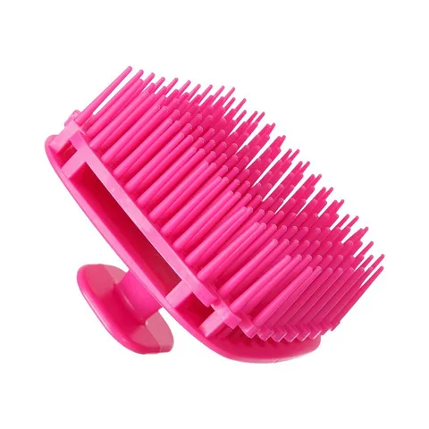 Brosse à Shampooing Carrée en TPE Masseur de Cuir Chevelu Peigne Démêlant Creux Utilisation Humide Sèche Brosse de Massage Douche Bain