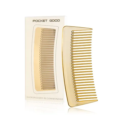 Professional Electroplated Wide Tooth Comb For Hair Styling Salon Barber Detangling Pocket Hair Brush Gold Silver Black