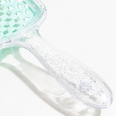 Spazzola per Capelli a Nido d'Ape Cava Districante Pettine da Massaggio Impugnatura Glitterata per lo Styling dei Capelli