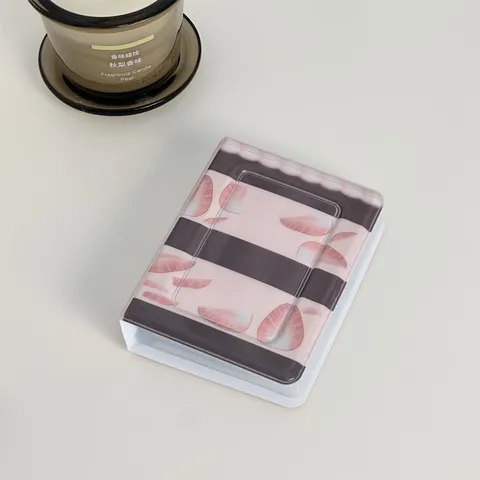 Ins Style Cute Strawberry Cream PVC Mini 3 Inch Photo Album Polaroid Card Holder ID Card Storage Book Collect Book