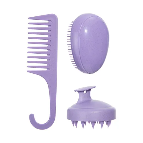 Set de Peignes en Paille de Blé Dégradable Écologique Ensemble de Brosses à Cheveux Démêlantes pour Massage du Cuir Chevelu Maison Salle de Bain