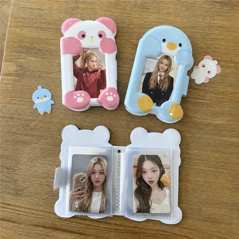 Álbum de Tarjetas Magnéticas de Dibujos Animados de Animales Lindos Ins Coreano Álbum de Fotos Polaroid Tarjetero de Ídolos Libro de Almacenamiento de PVC