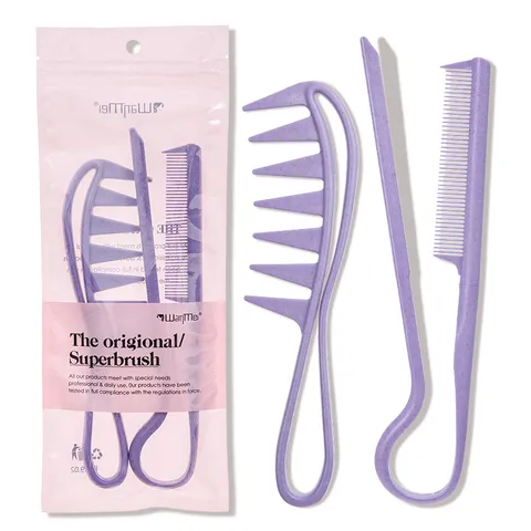 Juego de Cepillos para el Cabello de Paja de Trigo Antiestático Peines de Masaje Desenredantes Resistentes al Calor para Mujer
