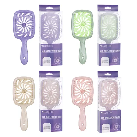 Professional Detangling Massage Hollow Comb For Wet And Dry Hair Wheat Straw Vent Hair Brush Scalp Care Styling Tool For Women