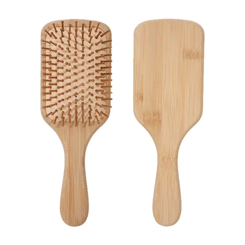 Spazzola per Capelli a Cuscino d'Aria in Bambù Naturale Massaggio Cuoio Capelluto Pettine Districante Setole in Legno per Donna Cura dei Capelli Quotidiana