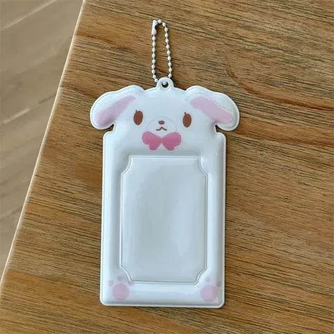 Bonito Tarjetero de Conejo de Postre Protector de Fototarjeta de Idolo Grueso Con Cadena de Cuentas