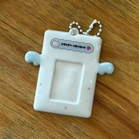 Ins Angel Cat Rabbit ID Photo Card Holder Photocard Storage Display Bag Pendant Cute Plastic Protective Card Sleeve