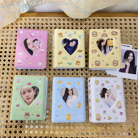 Ins Lindo Dibujos Animados Animal PVC Mini Álbum de Fotos Polaroid Photocard Soporte de Almacenamiento Portátil Ídolo Recoger Libro