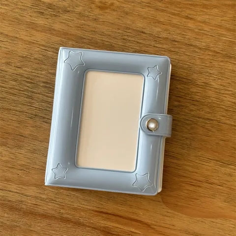 Stern Geprägtes Lackleder 3 Zoll Polaroid Fotoalbum Mini Niedlich Fotokarten Halter Ordner Mit Metall Druckknopf Für Idol Karten Aufbewahrung
