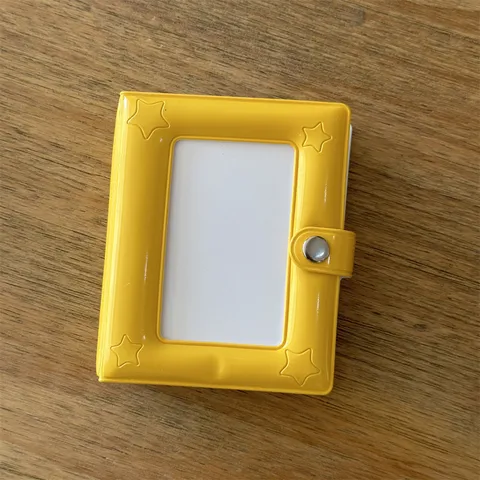 Stern Geprägtes Lackleder 3 Zoll Polaroid Fotoalbum Mini Niedlich Fotokarten Halter Ordner Mit Metall Druckknopf Für Idol Karten Aufbewahrung