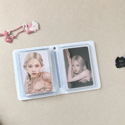 Mini Tarjetero de Fotos de 3 Pulgadas PVC Álbum de Fotos Lindo Animal de Dibujos Animados Corazón Hueco Libro de Almacenamiento Kpop