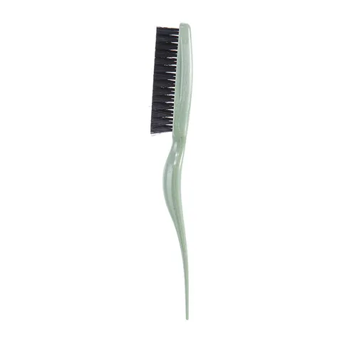 Eco Friendly Wheat Straw Three Row Teeth Nylon Bristles Teasing Hair Brush Rat Tail Pointed Handle Volumizing Styling Comb For Women Men Everyday Use
