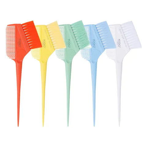Pinceau de Coloration Professionnel Peigne de Teinture Double Face Avec Poils en Fibre Dents en Vague Queue de Rat Outil de Salon Coiffure