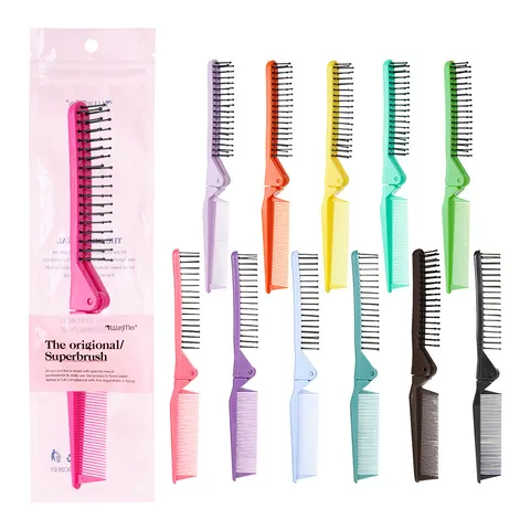 Pettine per Capelli Pieghevole Portatile Doppio Lato Denti Larghi Stretti Mini Spazzola Tascabile per Bambini Studenti Viaggio Strumento di Styling
