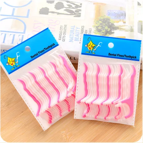 Cure-dents Fil Dentaire Ultra Fin en Forme d'Arc Cure-dent Portable en Plastique Soin Buccal Outil de Nettoyage des Dents