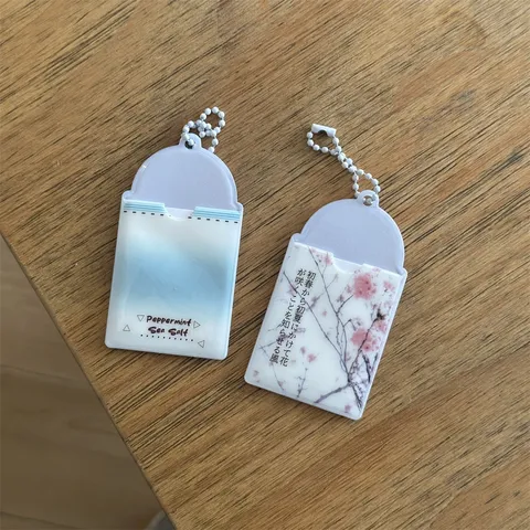 Ins Style Sea Salt Cherry Blossom Card Holder Transparent PVC Idol Photo Storage Pendant Handledger Decoration