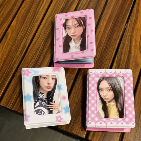 Ins Mignon Mini Album Photo Livre De Poche Kpop Porte-Carte Photo PVC Livre De Collection Transparent Stockage De Cartes D'Idole