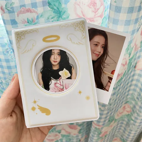 Mini Álbum de Fototarjetas 3 Pulgadas PVC Libro Coleccionable Lindo Diseño de Doncella Ángel Soporte Para Almacenamiento