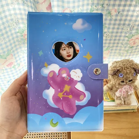 A6 Carpeta de Hojas Sueltas para Tarjetas de Fotos Lindo Oso Constelación PVC Titular de Tarjetas Álbum Coleccionista