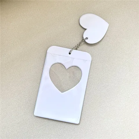 Dark Gothic Skull Bow 3 Inch Polaroid Photo Card Holder PVC Card Protector ID Card Sleeve With Pendant