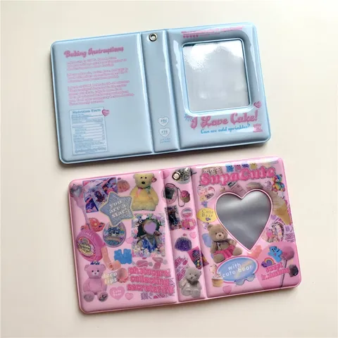 Mini Album Photo Mignon Ours Gâteau Porte-Photocarte PVC Livre de Stockage de Photocartes Organisateur de Classeur