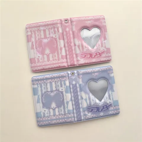 INS Doux Nœud Dentelle Mini Album Photo Mignon Idol Photokarten Porte-Poche Livre Transparent PVC Stockage Album Cadeau