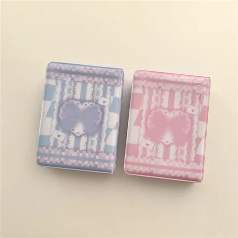 INS Doux Nœud Dentelle Mini Album Photo Mignon Idol Photokarten Porte-Poche Livre Transparent PVC Stockage Album Cadeau