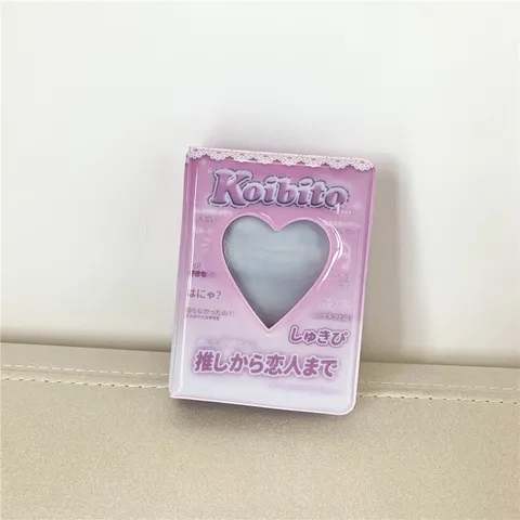 Ins Cute PVC Mini Photo Album Hollow Heart Starry Bear Idol Photocard Holder Kpop Collect Book Storage