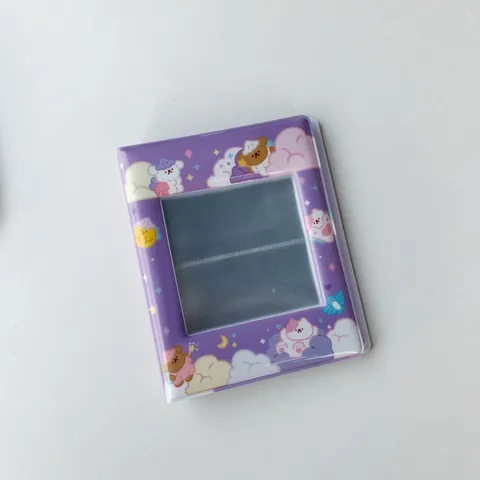 Lindo Perro Dibujos Animados Mini Álbum de Fotos PVC Transparente Pequeña Tarjeta Libro de Almacenamiento Bolsillo Titular de Fotos Para Tarjetas de Idolo