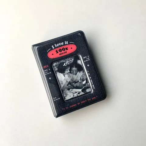 Mini Album Portacarte Fotografico Nero in Stile Vintage Coreano Raccoglitore Polaroid Libro di Raccolta Idol Kpop Organizer