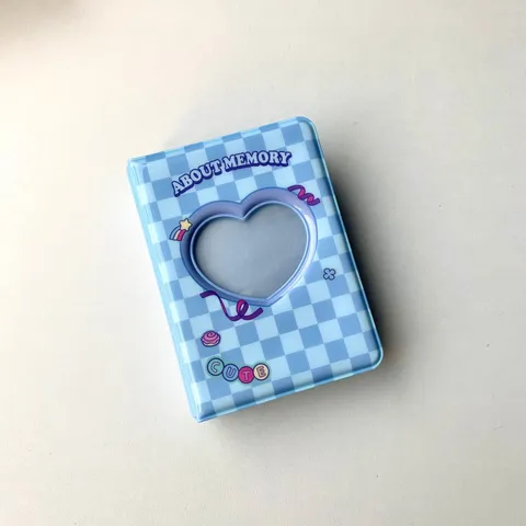 Mini Άλμπουμ Φωτογραφιών Σκακιέρας PVC Φορητός Κάτοχος Φωτογραφιών Idol Χαριτωμένο Βιβλίο Αποθήκευσης με Κενή Καρδιά Συλλογή