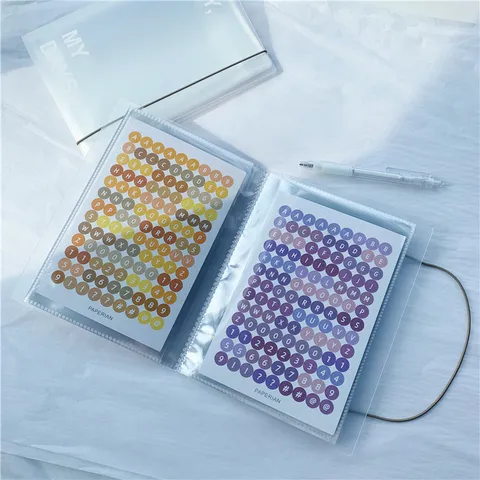 Minimalist Translucent Frosted PP Storage Book For Stickers Postcards Tickets Multifunctional Organizer