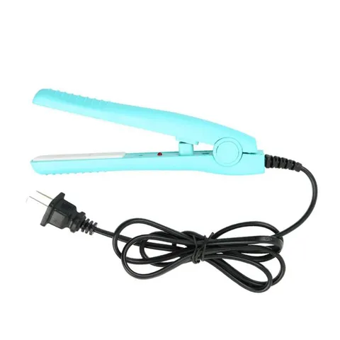 Mini Hair Straightener Ceramic Tourmaline Portable Travel Hair Iron Dual Use For Bangs Styling Tool Red Black Blue