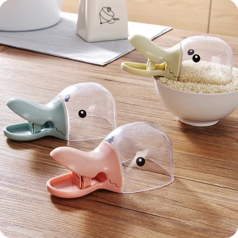 Créatif Tête de Canard Pelle à Riz en Plastique Et Clip de Scellage Mignon Petit Bec de Canard Cuillère Outil de Cuisine