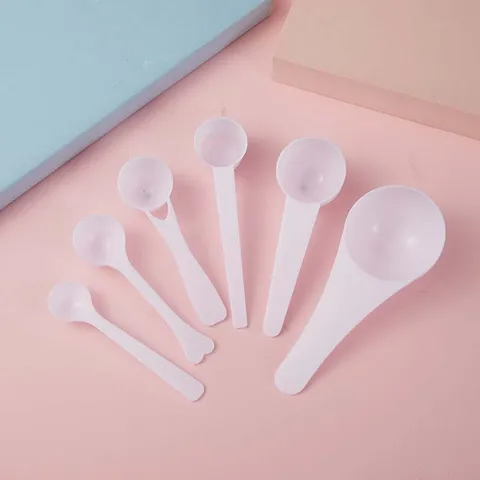 Ensemble de Cuillères Mesureuses en Plastique PP Poudre Café Poudre de Lait Scoop Outil de Cuisine Blanc