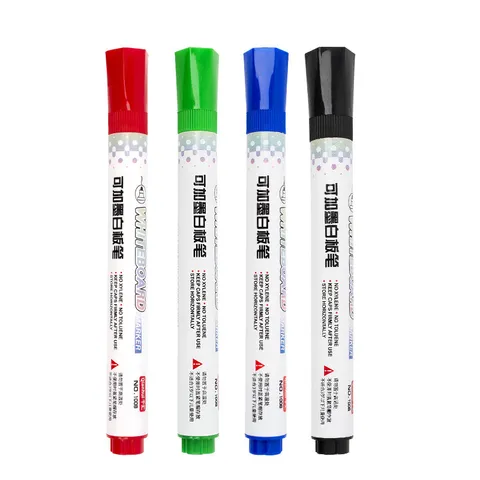 Grote Capaciteit Navulbare Whiteboard Marker Uitwisbare Droog Uitwisbare Gekleurde Marker Pen Voor Kantoor School Schrijven