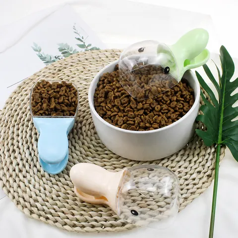 Cute Duckbill Pet Food Scoop Multi-Functional Cat Dog Food Spoon Sealing Clip Plastic Food Storage Shovel