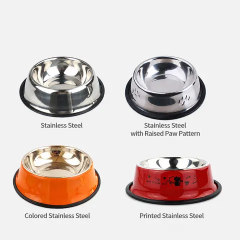 Edelstahl Haustier Hund Katze Napf Rutschfeste Gummibasis Futter Wasser Napf