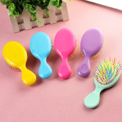 Mini Cepillo de Pelo de Plástico Portátil Niños Antiestático Cojín de Aire Peine de Masaje Lindo Color Caramelo Herramienta de Cuidado