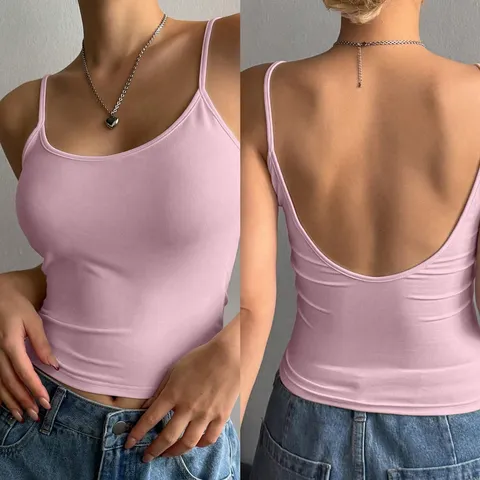 Caraco Décontracté Slim Fit Couleur Unie pour Femmes Col Rond Sans Manches Top Court Été Basique Intérieur Extérieur