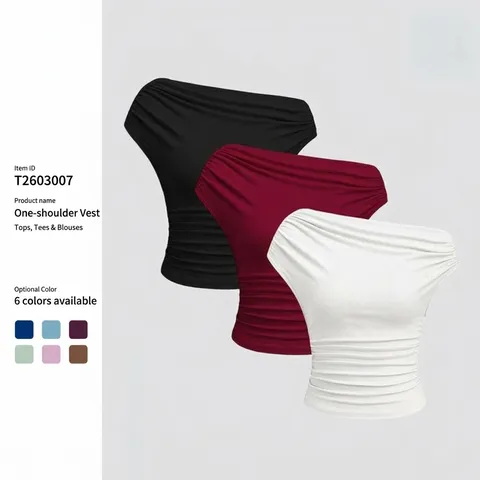 Women Casual Solid Color Off Shoulder Slim Fit Ribbed Knit Top Sexy Streetwear Summer Sleeveless Basic Crop Top