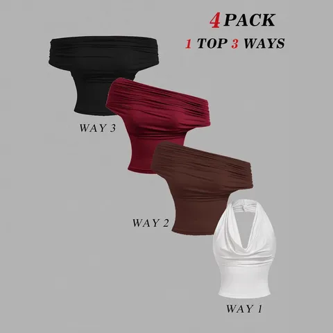 Women's Sexy Halter Cowl Neck Crop Tank Top Solid Color Backless Summer Sleeveless Slim Fit Streetwear Vest