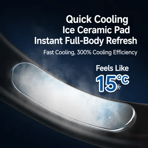Portable Bladeless Neck Fan USB Rechargeable Wearable Hanging Fan With Ice Cooling And Digital Display For Summer