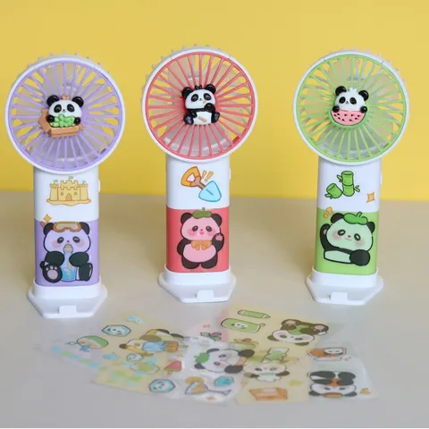 Mini Ventilatore Portatile USB Carino con Panda dei Cartoni Animati Con Base Studente Viaggio Tascabile Dispositivo di Raffreddamento