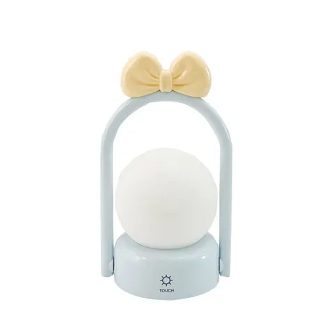 Creative Bowknot Portable Silicone Night Light Cute Touch Ambient Desk Lamp LED Bedside Light for Dormitory Outdoor Camping
