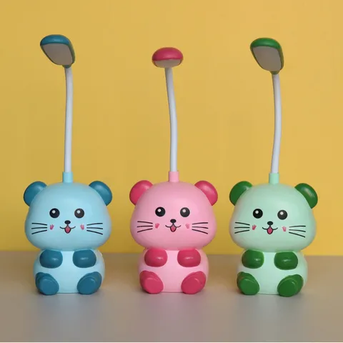 Carina Lampada da Scrivania LED USB Ricaricabile a Cartoni Animati Luce Notturna per Animali Creativa per Studenti Dormitorio