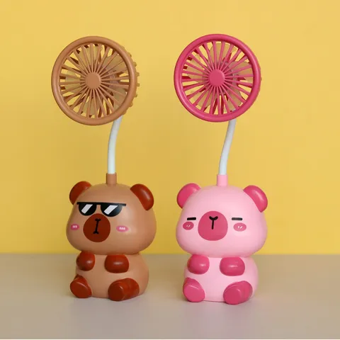 Mini Ventilatore da Tavolo Portatile Ricaricabile USB con Design a Animale Cartoon Carino Piccolo Ventilatore di Raffreddamento per Ufficio