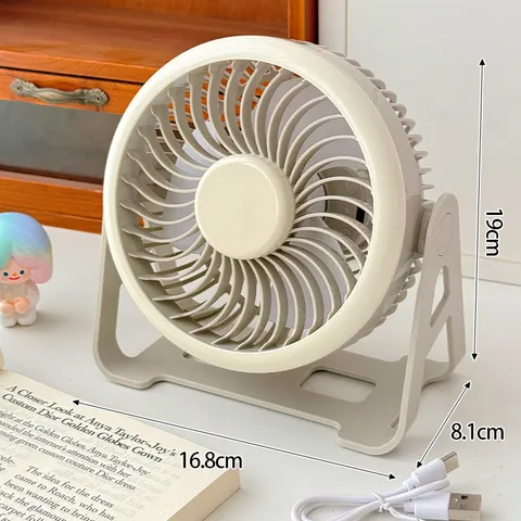 Ventilatore da Tavolo Portatile USB Ricaricabile Mini Ventilatore Elettrico Tre Velocità Regolabile Ventilatore di Raffreddamento Per Ufficio Casa Dormitorio